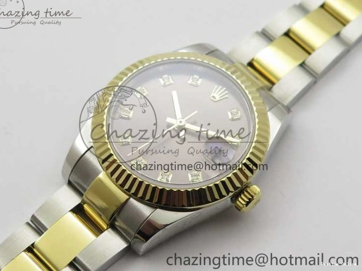 0112 SoftTouch Datejust 31mm 278273 SS YG BP Maker Best Edition Gray Diamonds Dial on SS YG Oyster Bracelet 2715